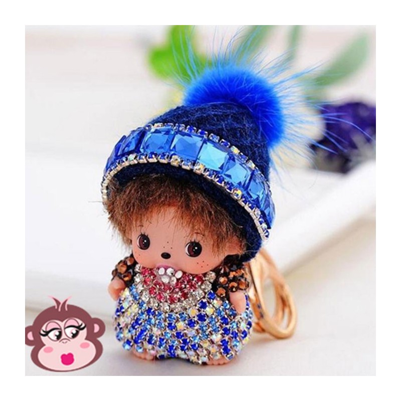 Bijou de sac Oh My Monkey avec Bonnet bleu